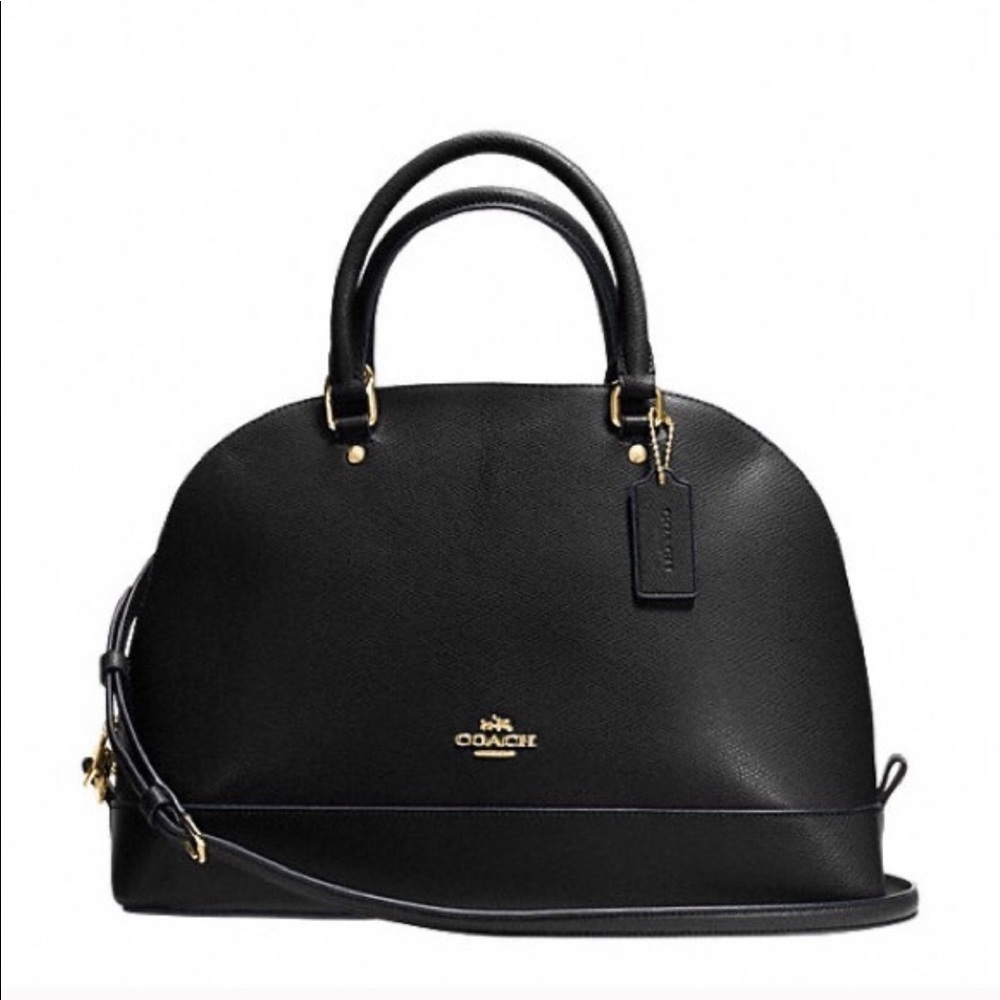 Coach Sierra Satchel Purse in Black and Gold